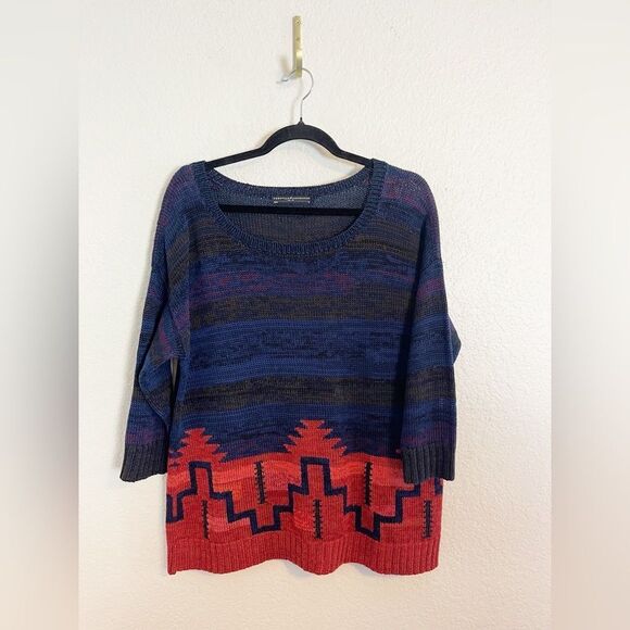 Peruvian Connection Pima Cotton Southwest Aztec boho Sweater  medium - Picture 1 of 5